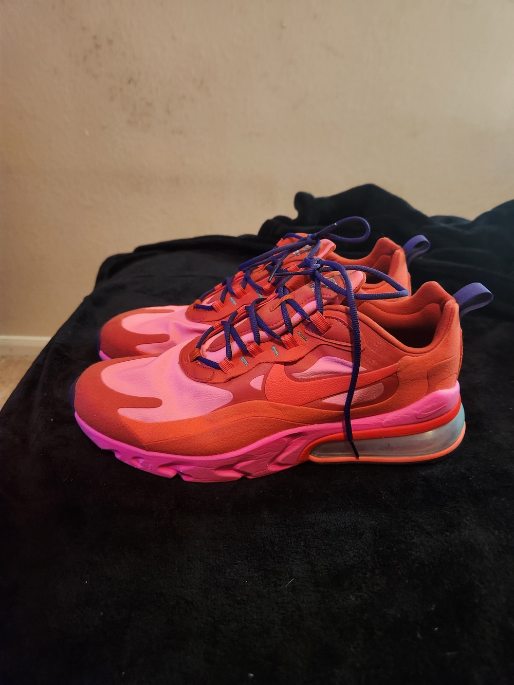 Nike Red & Pink Athletic Sneakers with Purple Laces - Picture 2 of 3